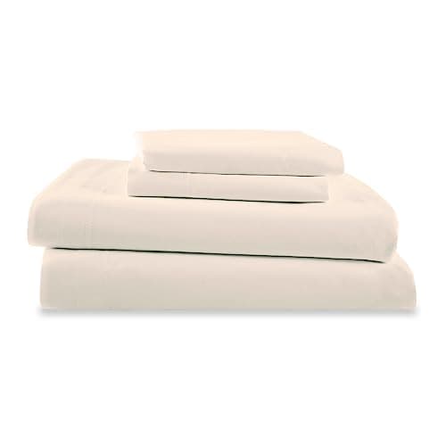 4-Piece Full Bed Sheet Set | Light Weight, Soft Breathable Brushed Cotton Sheets | Secure-Fit, Durable, Easy Care | Ivor