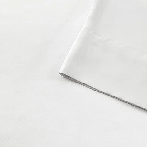 Madison Park Essentials Full Black Satin Sheet Set - Luxury, Elastic Fit up to 16" Mattresses