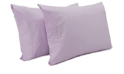 Lavender Queen Size Linen Pillow Cases - 2 Pack - 100% Cotton - Soft and Comfortable
