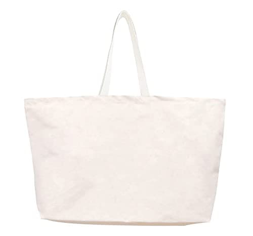 Large Canvas Tote Bag - Extra Big Shopping & Beach Reusable 28"x8"x16"