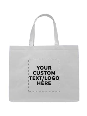 Custom Blue Jumbo Tote Bags Set of 100 - Reusable Promo Shopping Bags