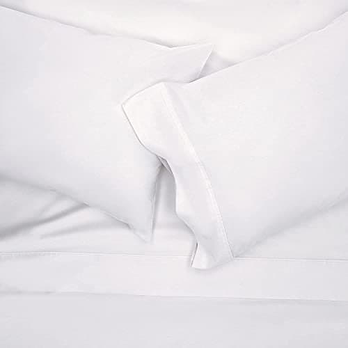 100% Cotton King White Solid Sheet Set | Soft 400 TC Sateen Weave | Oeko Tex Certified | Luxury Bedding