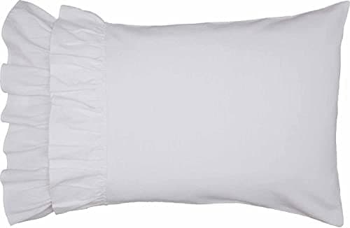 Piper Classics Vintage Ruffled Pillow Cases, Crisp White, Set of Two