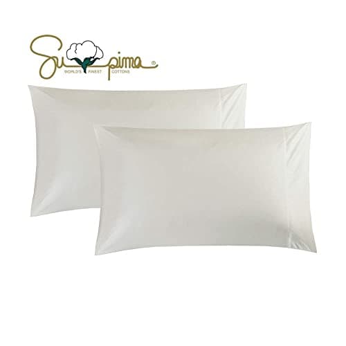 100% Supima Cotton 600 Thread Count Queen Pillowcase Set of 2, Luxury Hotel Pillow Cases
