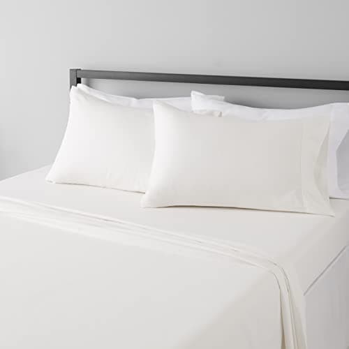 Amazon Basics Microfiber 4-Piece Bed Sheet Set, Full, Cream