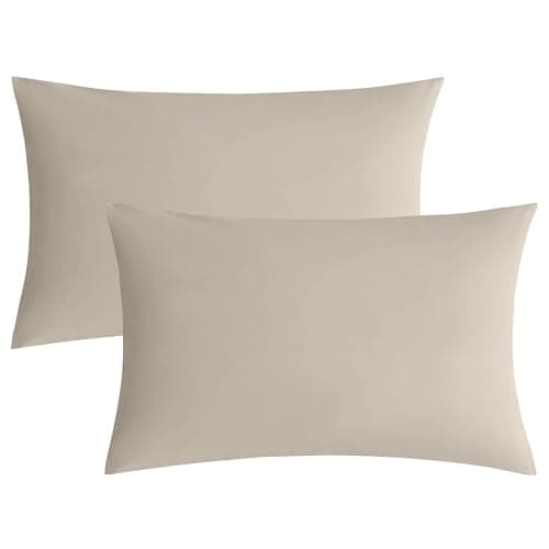 JELLYMONI Linen Grey 20x26 Pillowcases Set of 2 100% Washed Cotton