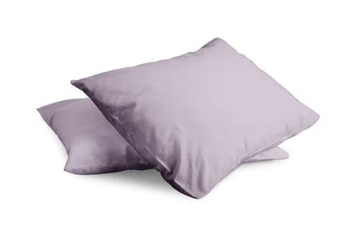Lavender Queen Size Linen Pillow Cases - 2 Pack - 100% Cotton - Soft and Comfortable