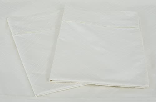 Luxury 100% Cotton Celine Ivory Damask Sheets - 800 Thread Count, 4 Pc Striped Set