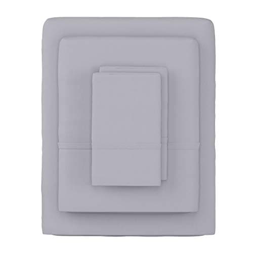 Lavish Silver Brushed Microfiber 4-Piece Bed Linens Set, Full, Gray