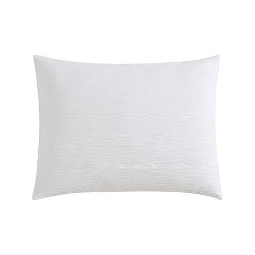 Vera Wang Textured Pleats White King Duvet Cover Set
