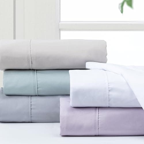 Pointehaven King Bed Sheet Set - 4 Pieces Microfiber Bedding (King Daisy)