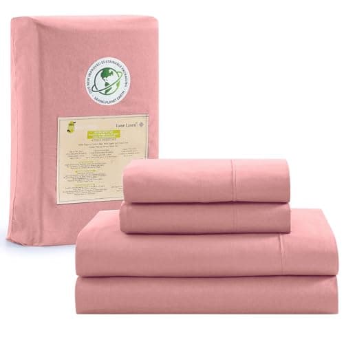 100% Organic Cotton Linen Full-Sheets Set 4-Piece Pure Long Staple Percale Weave Soft Bedding Sheets for Bed