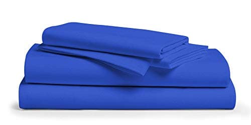 Soft 100% Natural Cotton 550-TC Full Size Sheets (Stripe, Light Blue)