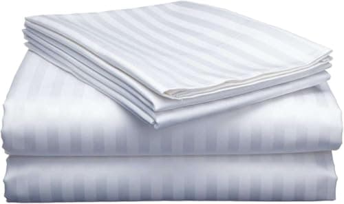 100% Egyptian Cotton 16inch Deep Pocket Queen Sheet Set, White