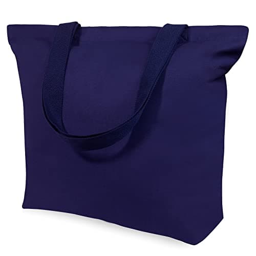 TOPDesign 2-Pack Magnetic Snap Canvas Tote Bags, Reusable for Grocery Shopping