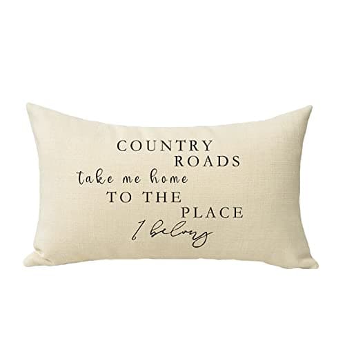 Rustic Christmas Quote Lumbar Pillow Cover 12x20 Farmhouse Decor