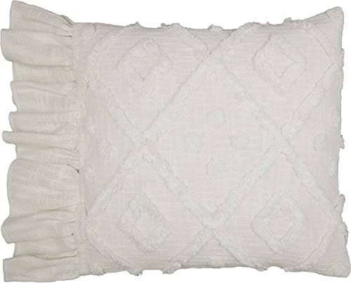 Piper Classics Harmony Off-White Diamond Chenille Throw Cover