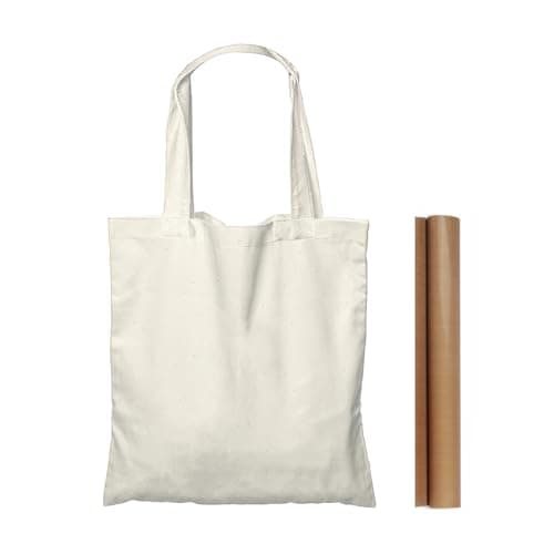 5-Pack 15x16" Natural Cotton Tote Bags, Lightweight & Bulk PTFE Sheet Included