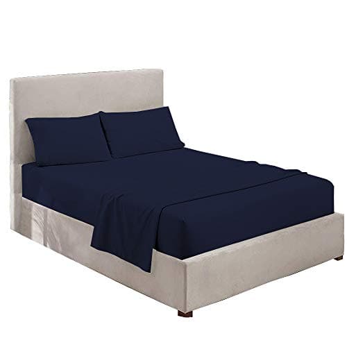 Hotel Collection Queen Size 100% Extra Soft Cotton Sheets - Navy Blue
