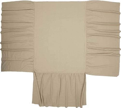 Piper Classics Provincial Linen Natural Beige King Bedspread with Ruffled Skirt