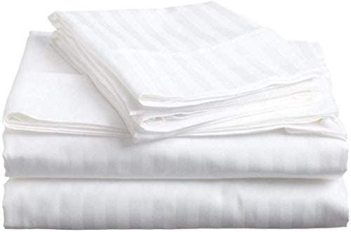 Authentic 1500 Thread Count Egyptian Cotton 4-PC Sheet Set (Queen, Beige Stripe)