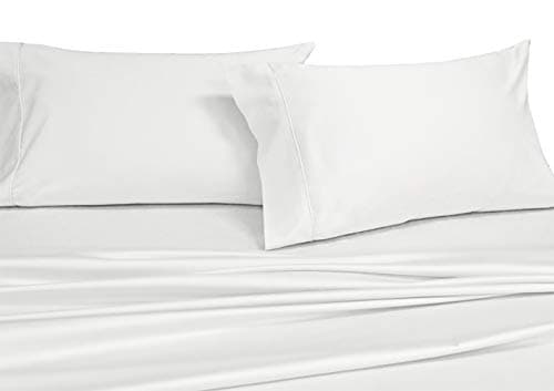100% Cotton, 1000 Thread Count, 22-Inch Extra Deep Pocket King Bed Sheets, White