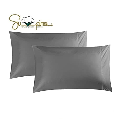 100% Supima Cotton 600 Thread Count Queen Pillowcase Set of 2, Luxury Hotel Pillow Cases