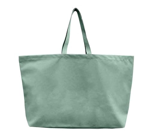 Large Canvas Tote Bag - Extra Big Shopping & Beach Reusable 28"x8"x16"