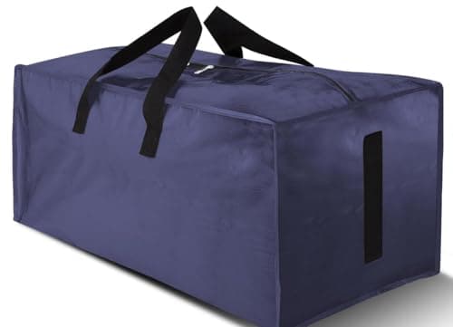Heavy Duty Black 8 Pack Water-Resistant Storage Totes with Zippers & Handles