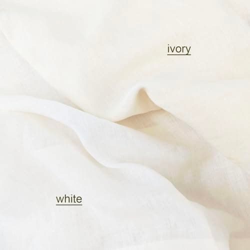 Shabby Chic Ivory Queen Size Linen Pillowcase, Ruffles Closure (1 PCS)