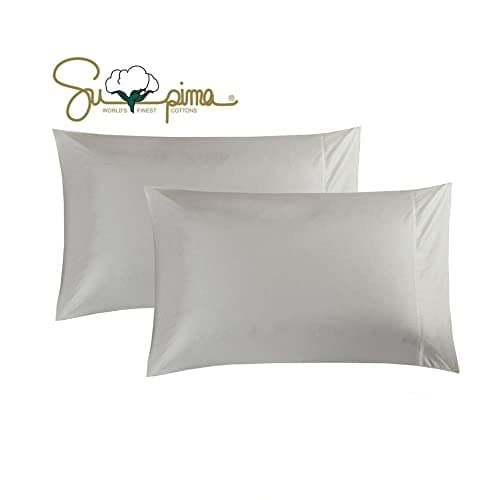 100% Supima Cotton 600 Thread Count Queen Pillowcase Set of 2, Luxury Hotel Pillow Cases