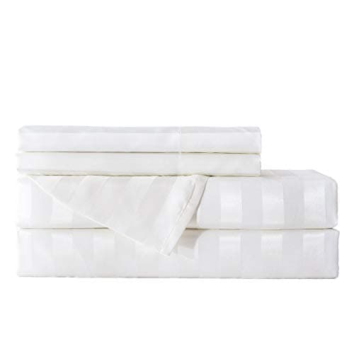 Soft Pink Silk Satin Sheets, Hypoallergenic Full Size Bedding Set, 4 Piece, Deep Pocket
