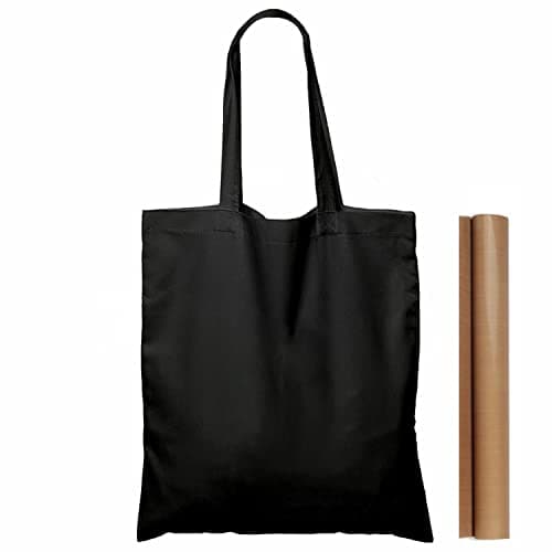 5-Pack 15x16" Natural Cotton Tote Bags, Lightweight & Bulk PTFE Sheet Included