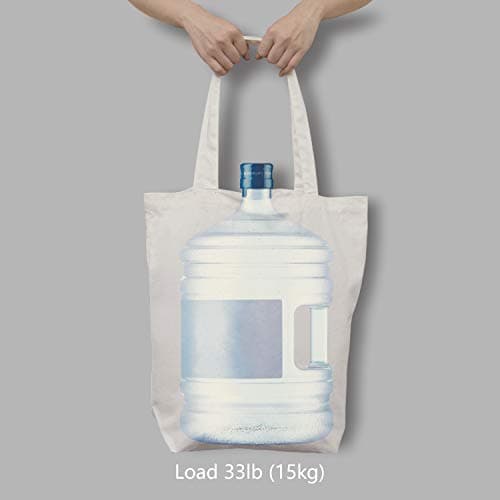 TOPDesign 6 Pack Super Strong Large 17.5"x16.5"x5" Cotton Canvas Tote Bags