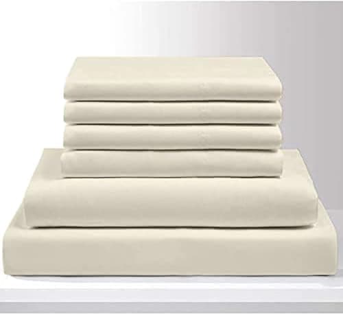 Extra Deep Pockets Full Size 6 Piece Egyptian Cotton White Bed Sheets