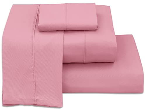 Full Size Brushed Microfiber Sheets Set with Deep Pockets - Pink Memories
