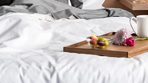 100% Organic Cotton 300TC Egyptian Sateen Bed Sheet Set - Feathery Soft White Fullforgettable