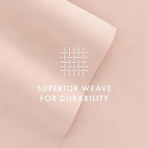 6 Piece Linen Bed Sheet Set, Blush, King Size