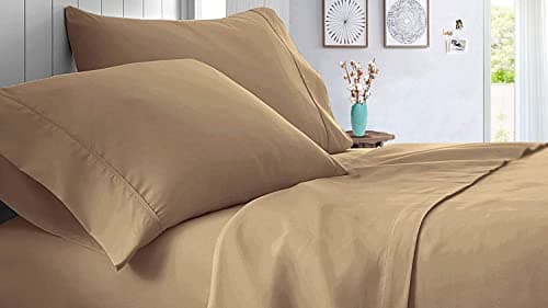 Taupe 600 Thread Count Cotton Bedding Set, Full-XXL Size