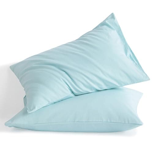 NTBAY Stone Washed Cotton Queen Pillowcases, 2-Pack Grey, 20x30 Inches