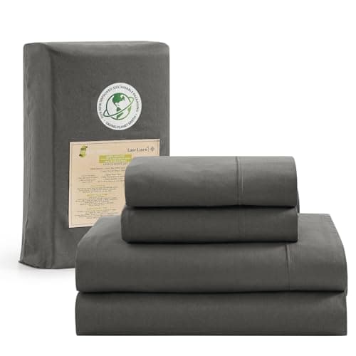 100% Organic Cotton Linen Full-Sheets Set 4-Piece Pure Long Staple Percale Weave Soft Bedding Sheets for Bed