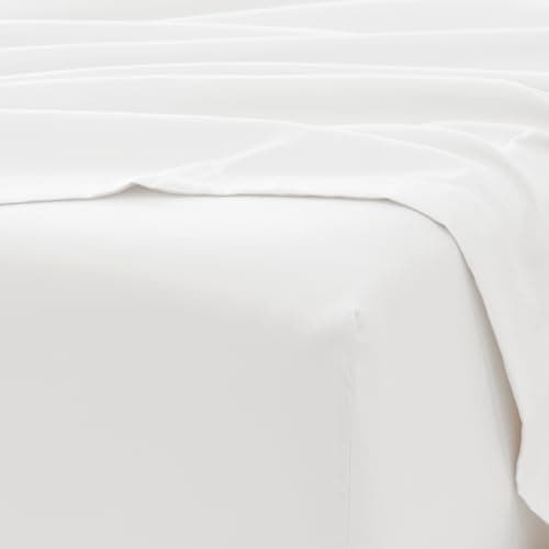 Ultra Comfortable Linen Market Queen Sheet Set - Oeko-TEX Certified, Deep Pocket, White