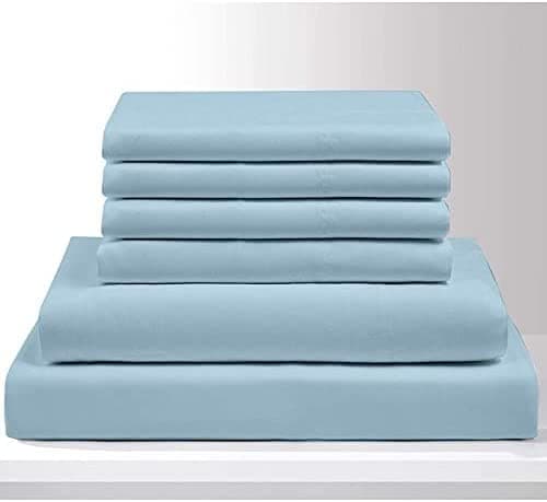 Extra Deep Pockets Full Size 6 Piece Egyptian Cotton White Bed Sheets