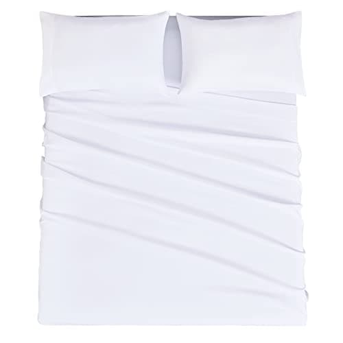 Hotel Luxury 1800 Thread Count Full Size Sheet Set - White 16 Inch Deep Pockets