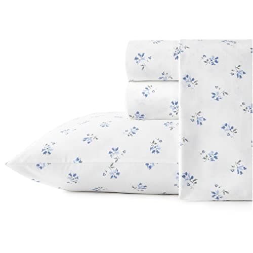 Stone Cottage Full Size Cotton Percale Sheets, Blue Sketchy Ditsy Print