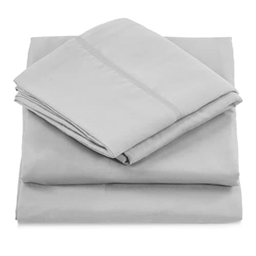 6 Piece Full Size Sheets Set - Including 4 Pillowcases - Deep Pockets - Breathable and Soft - Gray - Wrinkle Free - Machine Washable