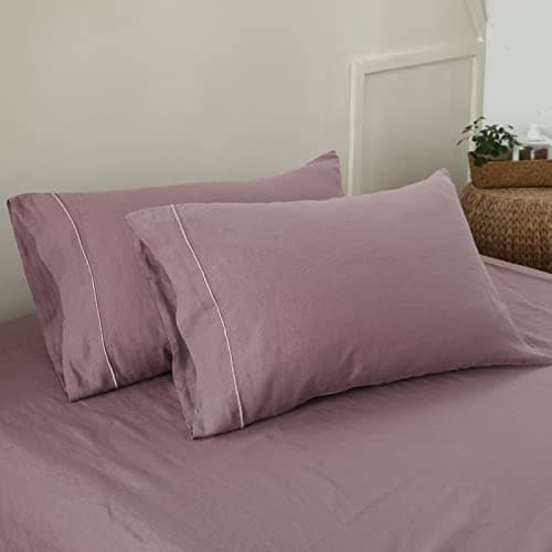 Simple & Opulence French Linen Queen Size Washed Pillowcases - Set of 2 (20''x30'')