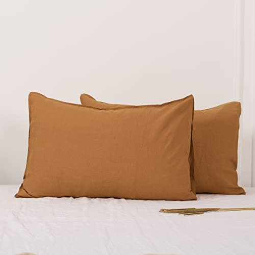 Simple & Opulence French Linen Queen Size Washed Pillowcases - Set of 2 (20''x30'')