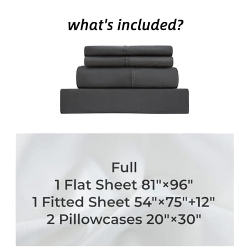 Luxury 4-Piece Double Brushed Microfiber Bed Sheet Set - Full Gray