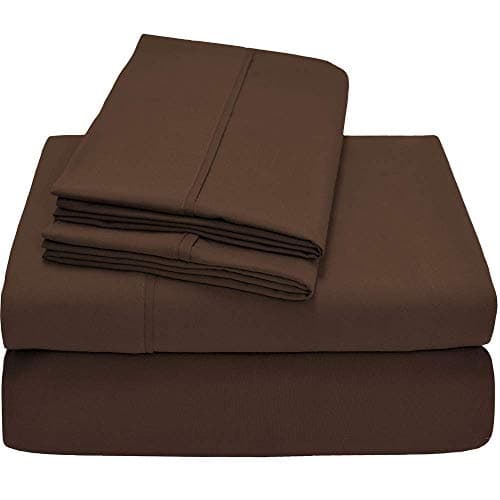100% Pure Egyptian Cotton 800 Thread Count Sateen Weave Bed Sheets - Full Size, Chocolate